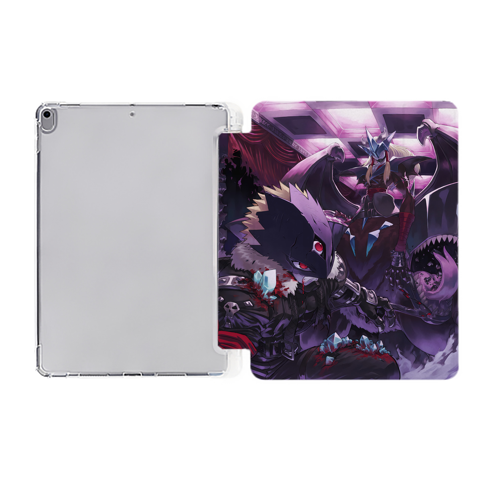 （画像用） Digimon デジタルモンスター/デジモン IPad ケース ペン収納付き 三つ折りスタンド PUレザー×シリコン 対応機種9.5/10.5/10.9インチ